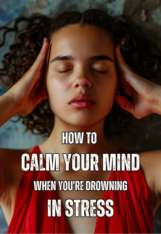 Self-help book cover:How To Clam Your Mind When You're Drowning In Stress