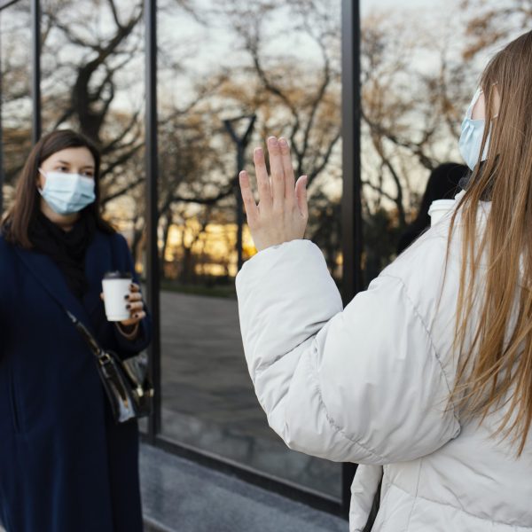 girlfriends-wearing-masks-wave